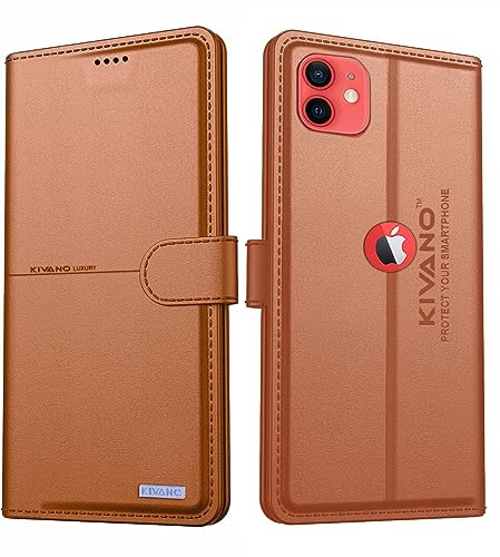 Image of KIVANO Compatible with Apple iPhone 12 Mini Flip Cover | Leather Finish | Inside Pockets & Inbuilt Stand | Shockproof Wallet Style Magnetic Closure Back Cover Case