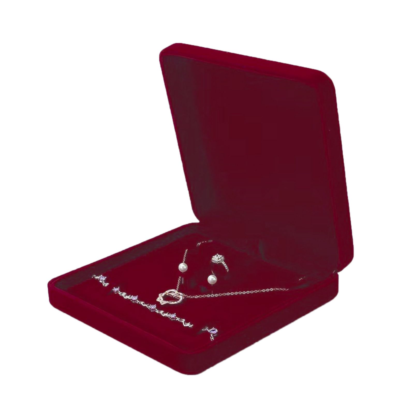 ordinarYone Velvets Jewelry Box for Rings Necklaces Earrings Bracelet Display Tray Elegant Organiser Case for Special Occasions