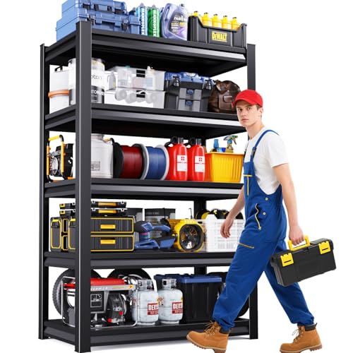 PKDYEZ 5-Tier Adjustable Garage Shelves