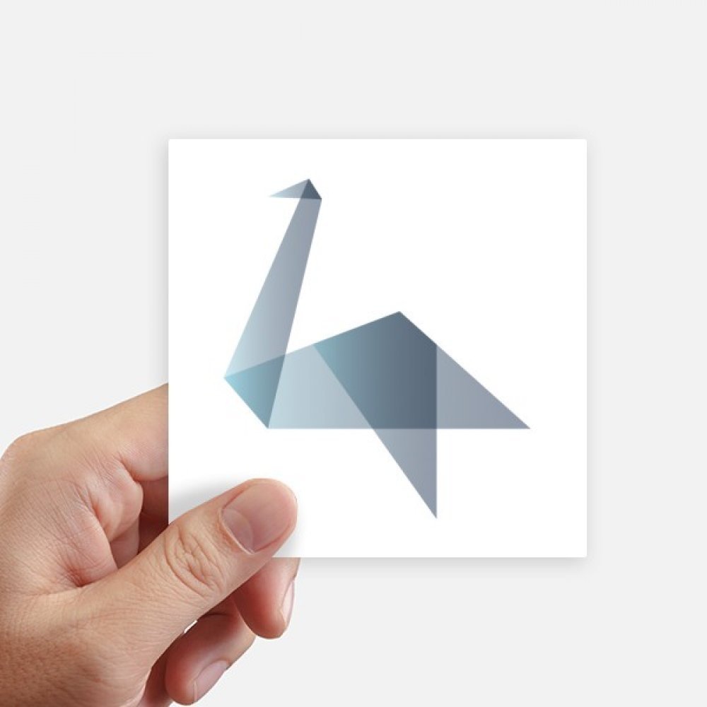 Autocollant carré canard origami géométrique DIYthinker de 10 cm pour mur et pc