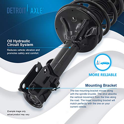 Image of Detroit Axle - Front 10pc Struts Kit for 05-09 Hyundai Tucson, 05-10 Kia Sportage, Struts & Coil Spring Tie Rods Sway Bars Boots 2005 2006 2007 2008 2009 2010 Replacement Suspension