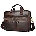 Sacoche pour Ordinateur Portable 14 Pouces Cartable Cuir Homme Sacs Business Porte Document d'affaires Mallette de Travai Sac à Bandoulière en Cuir Véritable,Brun