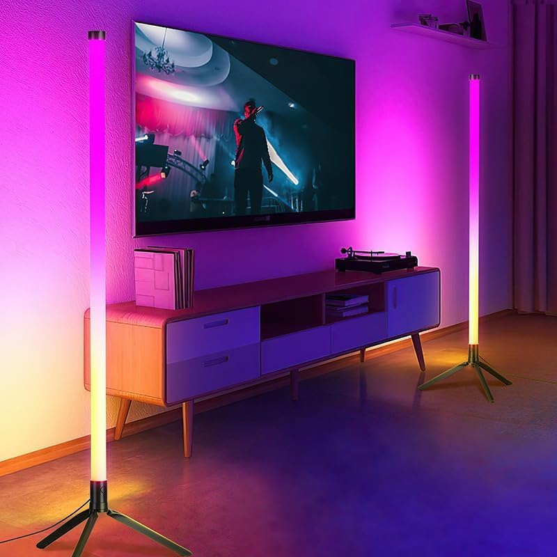 EKYLIP Corner Lamp, Modern Floor Lamp, 360° RGB Color Changing Floor