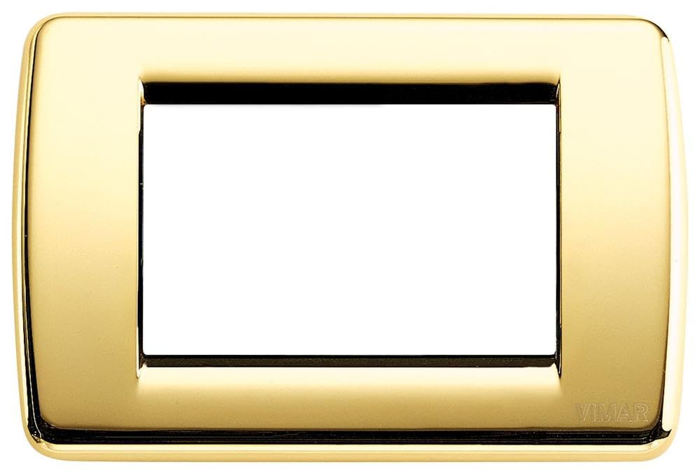 Plaque Rondo 3 Module VIMAR Idea or brillant enjoliveur interrupteur métal doré