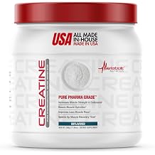 Metabolic Nutrition Pure Creatine Monohydrate Powder for Muscle Growth, Strength & Recovery - Fitness Supplement, 5g Per Serving Unflavored Creatine Powder for Men & Women, 500g 100 Servings