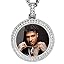 0315 Silver 3 layer diamond pendant with cuban chain]