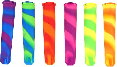 Miniatura 3 de 6 unids/set de paletas para el hogar reutilizables de silicona helado multicolor fabricante de hielo DIY suministros de cocina