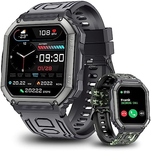 Keeggiss Military Smart Watch, 1.8” Smart Watches for Men with Bluetooth Call (Answer/Dial Calls), Mens Tactical Smartwatch for Android iPhone, 5ATM Waterproof Watch with 107 Modes Fitness Tracker Keeggiss Military Smart Watch, 1.8” Smart Watches for Men with Bluetooth Call (Answer/Dial Calls), Mens Tactical Smartwatch for Android iPhone, 5ATM Waterproof Watch with 107 Modes Fitness Tracker