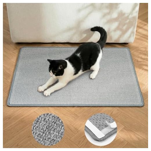 Conlun Alfombra Rascador para Gatos,Arranhador para Gatos de Sisal Natural,Horizontal Alfombrilla Rascador Pared Gato,Protector Sofa Gatos Arañazo,Protege Muebles y Esquina(M,60x40cm)