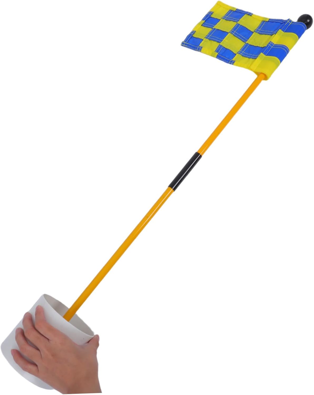 Mikikit Portable Golf Flag Durable Plaid Training Flags with Drainage Hole Cup for Golf Practice Skill Enhancement