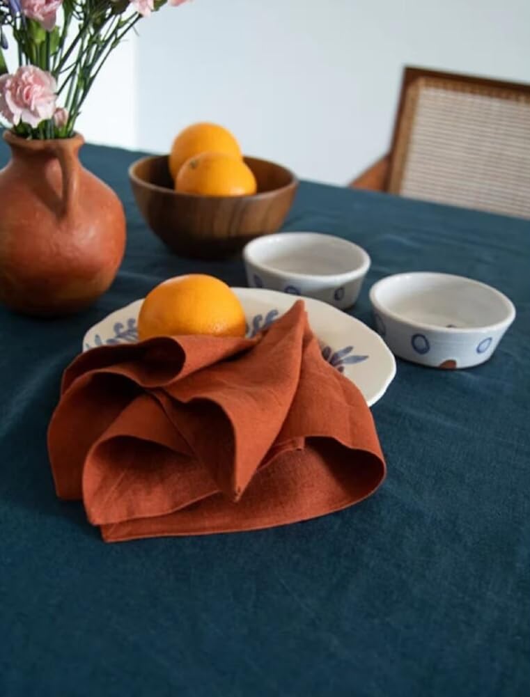 INDACORIFY Bawełniane serwetki z terakoty Bandana Serwetki kuchenne Zmywalna serwetka Ślubne Imprezy Świąteczne Chusteczka na stół Serwetka bawełniana (50, (50 x 50 cm) 20 x 20 cali