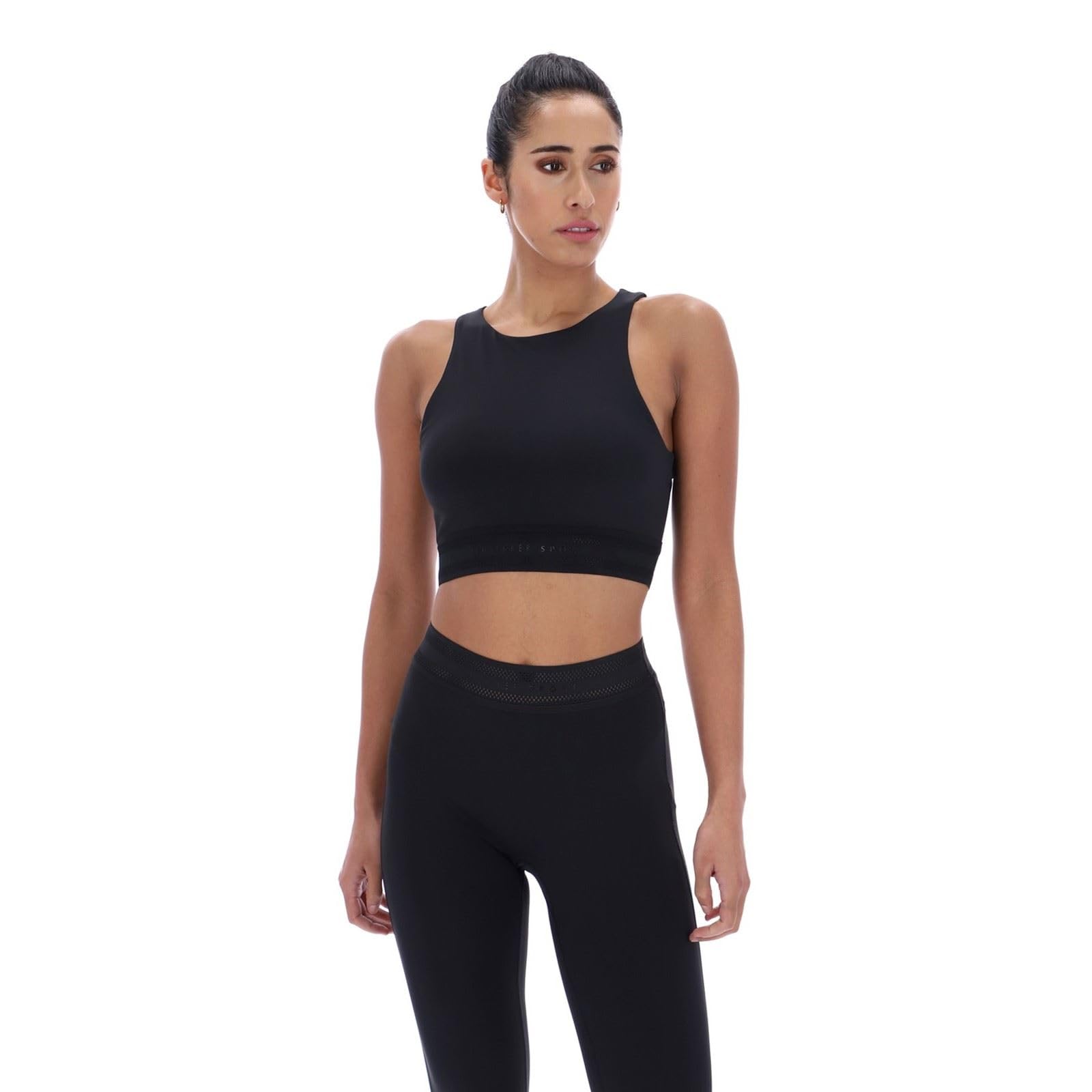 Ted Baker Sport Womens Helen Long Line Lux Training Bra, Black, Medium