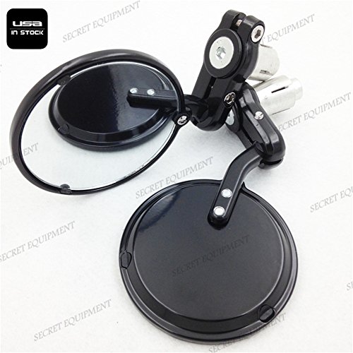 Semt- Round Bar End 7/8'' Mirrors Compatible With Aprilia Vespa Kymco Piaagio Agusta Bmw Black [B074Nhwp6C] #TOP2