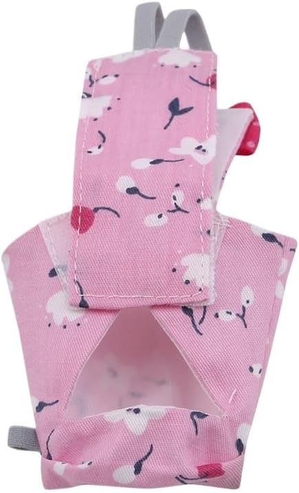 Parrot Diaper with Bowtie Cute Colorful Fruit Floral Cockatiel Pigeons Small Medium Large Pet Birds Flight Suit Clothes Washable(A-Pink-M)