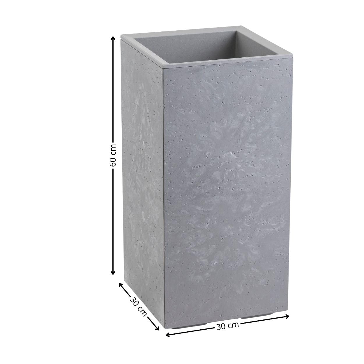 Blumentopf Blumenkübel grau 60x30 Übertopf Pflanzgefäß auf Rollen Betonstruktur Modern für Garten Balkon Terrasse