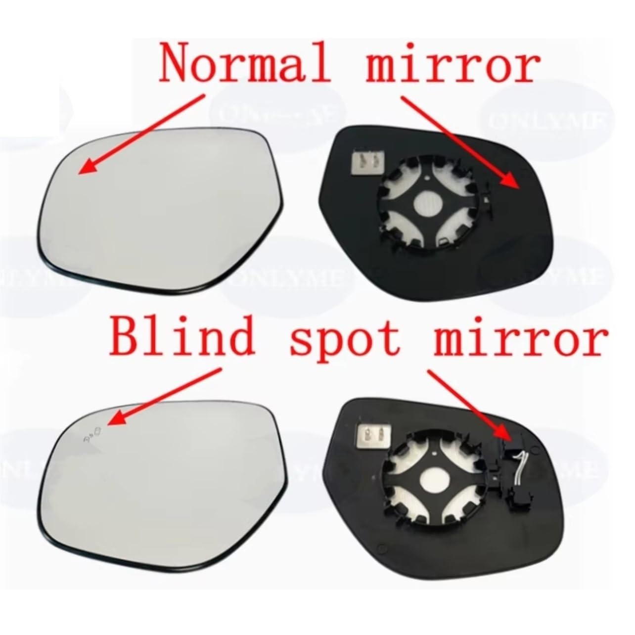 Beheiztes Spiegelglas kompatibel mit Mitsubishi für Outlander 2012–2021 beheizter toter Winkel Auto-Spiegelglas-Ersatz ​​Seitenspiegel Glas​(Blind spot R)