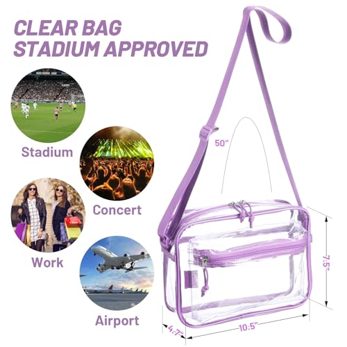 Clear messenger shoulder bag plastic womens crossbody stadium transparent purse work concerts see through2