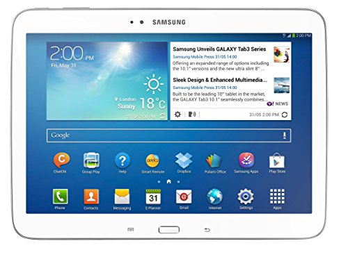 Samsung Galaxy Tab 3 25,7 cm (10,1 Zoll) Tablet (Intel Atom Z2560, 1,6GHz, 1GB RAM, 16GB interner Speicher, 3,2 Megapixel Kamera, 3G, WiFi, Android 4.2) weiß