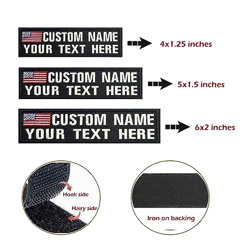 Customized Name Patch, Personalized Removable Tactical Patches Hook and Loop, Embroidered Military Name Patches for Dog Harness, Backpacks, Jackets (B1)