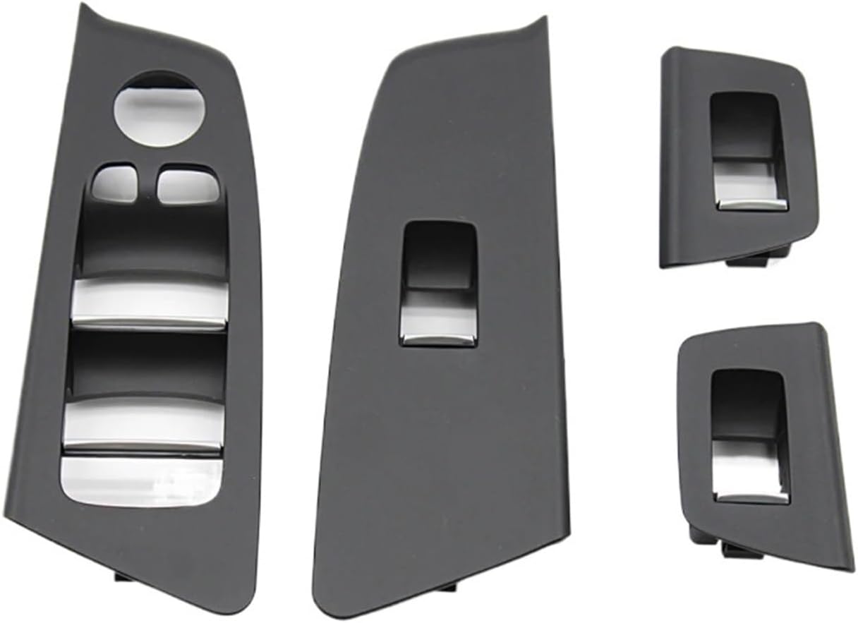 LHD RHD Car Interior Door Window Switch Lifter Cover Panel Trim Compatible with 5 Series G30 G31 2017-2020 525 528 530 540(LHD Black 4PCS Set)