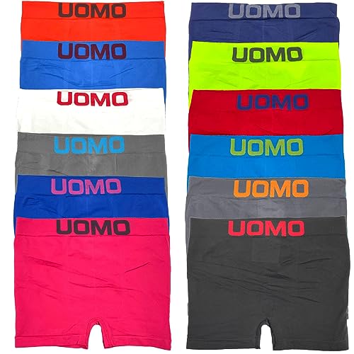 LisaModa Herren 12er Pack Retroshorts Uomo Unterhosen Seamless Qualität Farbset (XL-XXL, Farbset Bunt)