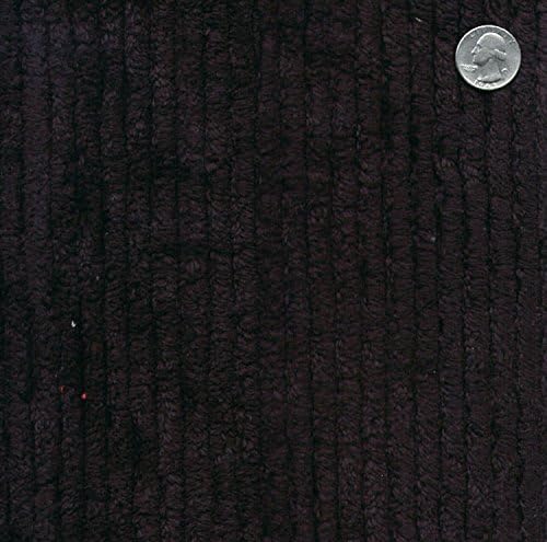 Terry Chenille Black 57" Wide Cotton Fabric by The Yard TC0509-596 (Black)