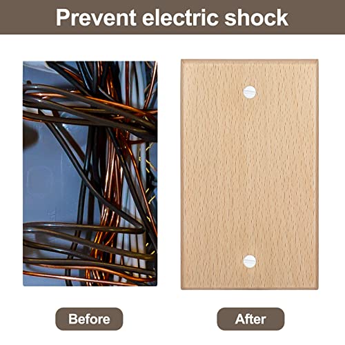 5 Packs Square Single Blank Unfinished Wood Wallplate 4.5 X 2.76 Inches Light Switch Plate Cover Wall Plate Quality Outlet Covers For Bedroom Kitchen Home Decorative #TOP2