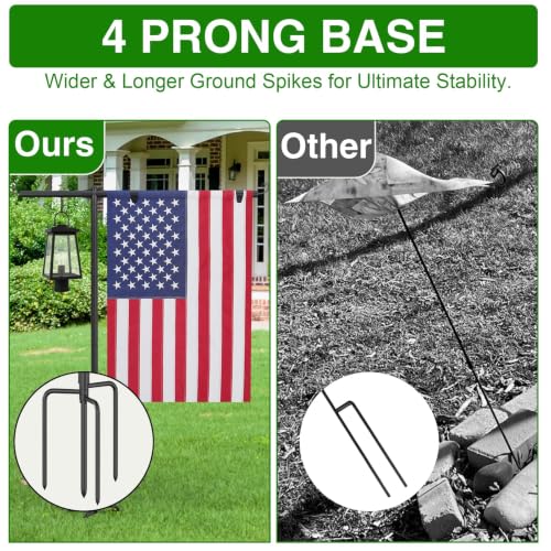 FFILY Garden Flag Stand Holder with Shepherd Hooks for 28 x 40 Flag — view 3