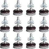 Anwenk Furniture Levelers Adjustable Furniture Feet Leveling Table Chair Levelers T-Nut Leg Levelers with High-Density Felt, 1/4-20x1