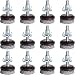 Anwenk Furniture Levelers Adjustable Furniture Feet Leveling Table Chair Levelers T-Nut Leg Levelers with High-Density Felt, 1/4-20x1" Threaded Shank T-Nuts,12 Pack