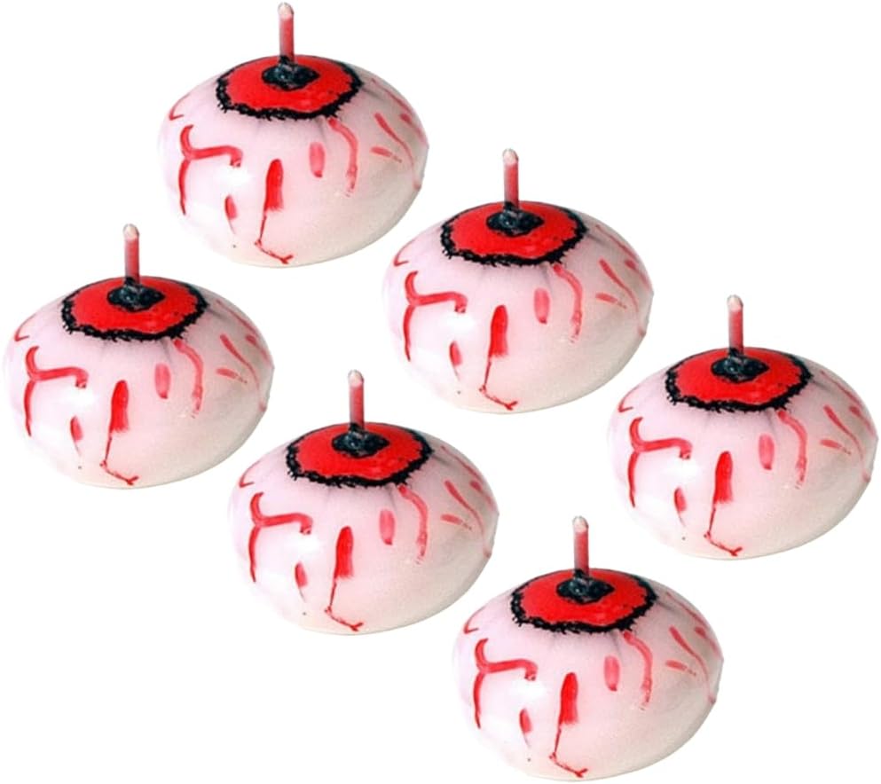 Unique Eyeballs Shape Floating Candle 6 Pack for Horror Themed Parties