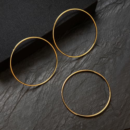 Gold Bracelets for Women, Hypoallergenic Charm Bangle Cuff Bracelet Set for Women, Trendy Dainty Stackable Lightweight 14k Gold Plated Bracelet Pack for Womens3