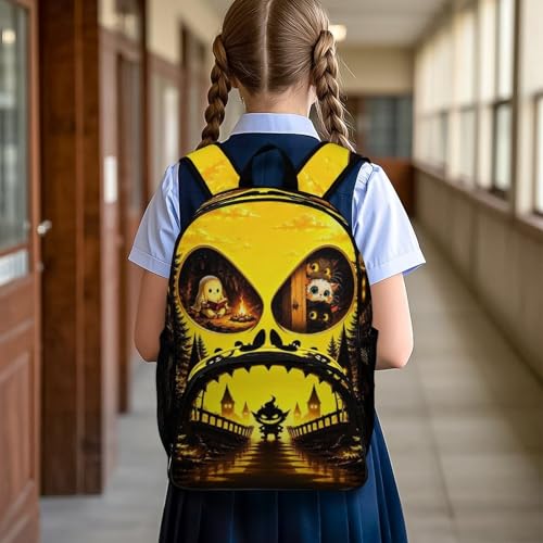 Image of Cute Backpack Halloween Gifts Funny Unique gifts for women Daypack Lightweight 17.3inch College backpack bookbag men,durable Laptop backpack for Computer Work Camping Travel with Front Pocket