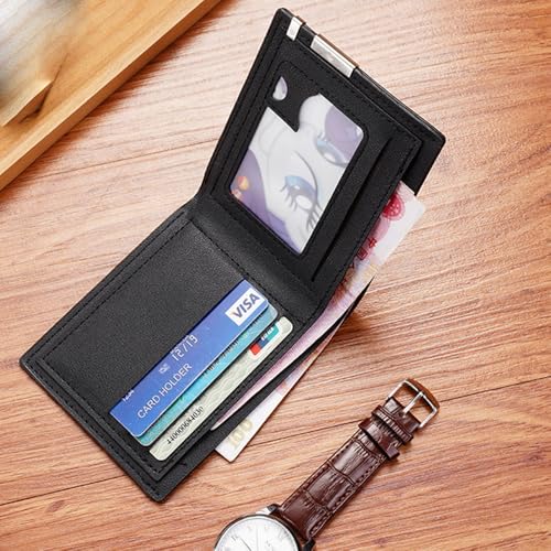 Men's short wallet, horizontal PU leather wallet, men's multi slot card bag, ultra-thin, portable, fashionable, business, leisure, portable small wallet4