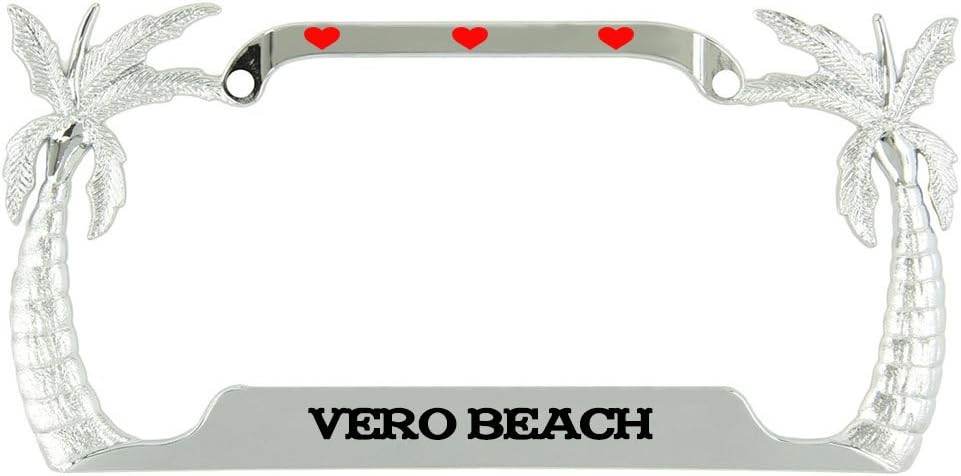 Speedy Pros I Love Vero Beach Ocean Palm Tree License Plate Frame Tag Holder Palm Tree Frame