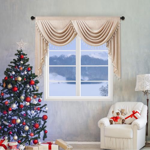 ELKCA Japanese Style Modern Curtain Valance for Living Room Faux Linen Curtain Coffee Valance for Living Room (59inch,1 Panel) by ELKCA - Used condition - US$32.00
