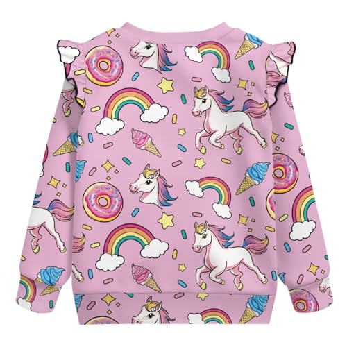 Girls Sweatshirt Toddler Crew Neck Sweatshirts Aesthetic Long Sleeve Shirts Tops with Ruffle Sleeves Fall Clothes2