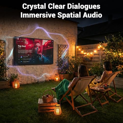 Image of 55 Inch Outdoor TV, 2500 Nits Ultra Bright 4K UHD IP55 Weatherproof Television, Anti-Glare Glass Full Sun TV, Smart TV with WebOS 25, Outside TV for Backyard, Poolside, Deck & Patio