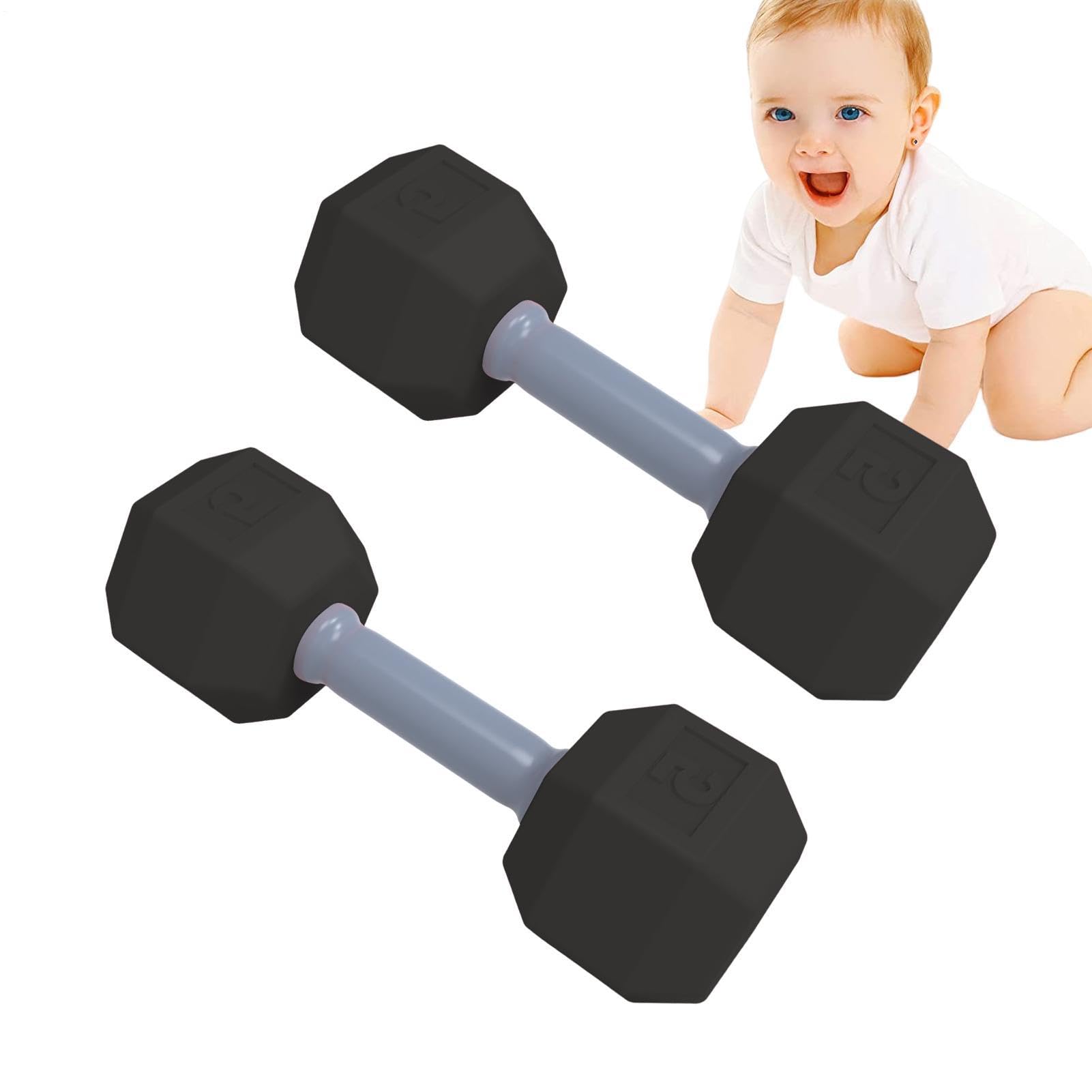 Juguete de Mancuerna - Juguete Sonajero con Peso | Jugueťe de Mancuerna de Entrenamiento de 2 Piezas para Ejercicios, Jugueťe Sensorial Ligero Sonajero y Mordedor para Bebés y Padres Fitness, ABS, Mul — view 14