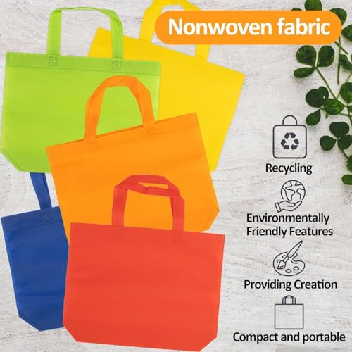 MAQIHAN-Non-Woven-Party-Favor-Bags-Colorful-Reusable-Bags-Non-Woven-10-Pack-Solid-Color-Reusable-Tote-Bags-Bulk-With-Handles-Nonwoven-Reusable-Grocery-Bags-For-Christmas-Gifts-Celebrations