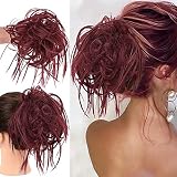 HMD Tousled Updo Messy Bun Hairpiece Hair Extension Ponytail with Elastic Rubber Band Updo Ponytail