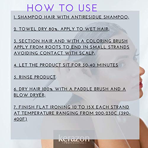 Kerazon Blonde Brazilian Hair Botox Treatment Purple Mask Platinum Effect & Silver Hair Providing Smoothing, Deep Hydration, Anti-Brass, Shine, Softness, Volume & Frizz Control. Packaging May Vary. #TOP5