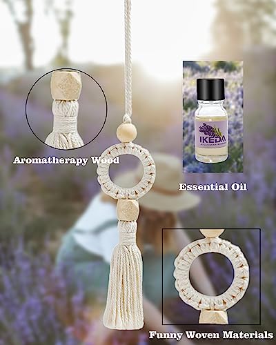 Image of Car Air Freshener Tassel Diffuser | Cute Felt Automotive Charm Deodorizer | Nature Scent Auto Essential Oil Hanging | Car Interior Decor | Home Pendant for Women (Lavender, 1pcs)