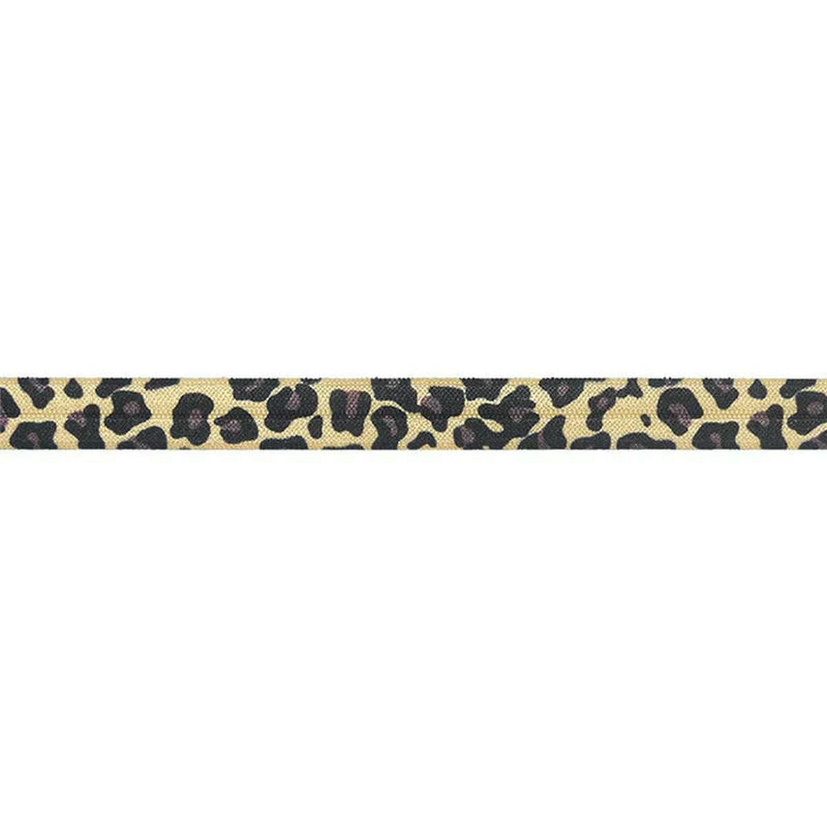 Cinta elástica de licra con estampado de leopardo y corona de encaje de 15 mm, 2,5 y 10 yardas, para coser, 15 mm, 50 yardas