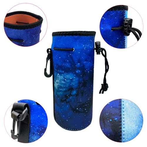 Image of Wanty Neoprene 20 Oz Insulated Water Drink Bottle Cooler Carrier Cover Sleeve Tote Bag Pouch Holder Strap for Climbing Cycling and Running Outdoor Activities