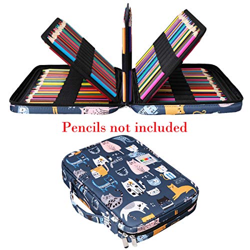 Bomkee Coloring Pencil Case 220 Slots Pencils/Gel Pens Organizer Waterproof Travel Case Zipper Carrying Portable Pencil Markers Pen Holder Bag For Painter Writers #TOP1