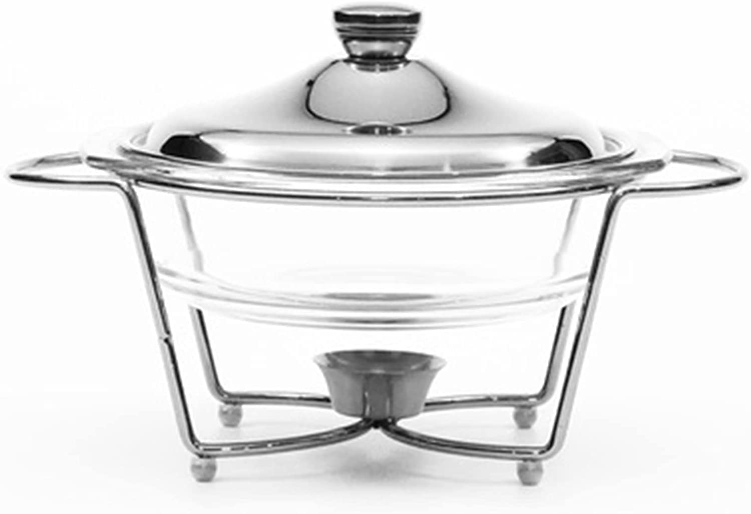 Platos redondos de 2 L con tapa de cristal, perfectos para bufés, fiestas y eventos, vajilla elegante y práctica