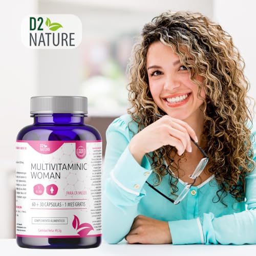 Multivitamínico Mujer Vitaminas C D3 E Ácido Fólico Minerales Hierro Zinc - 90 Cápsulas - Energía Vitalidad Inmunidad - Salud Hormonal - Soporte Óseo - Reducción Fatiga - Suplemento Diario | D2 Nature - imagen 6