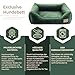 BOUTIQUE ZOO Exclusive Hundebett | Hundeliege, Hundekörbchen mit Kissen | Hundesofa für kleine und mittlere Hunde | Große: M - 75 x 66 x 20 cm | Farbe: Velvet Grün