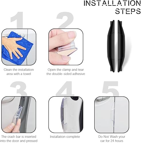 Miniatura 7 de 4 tiras de parachoques para puerta de automóvil, protectores de borde de puerta de automóvil, protector autoadhesivo para puerta de automóvil,